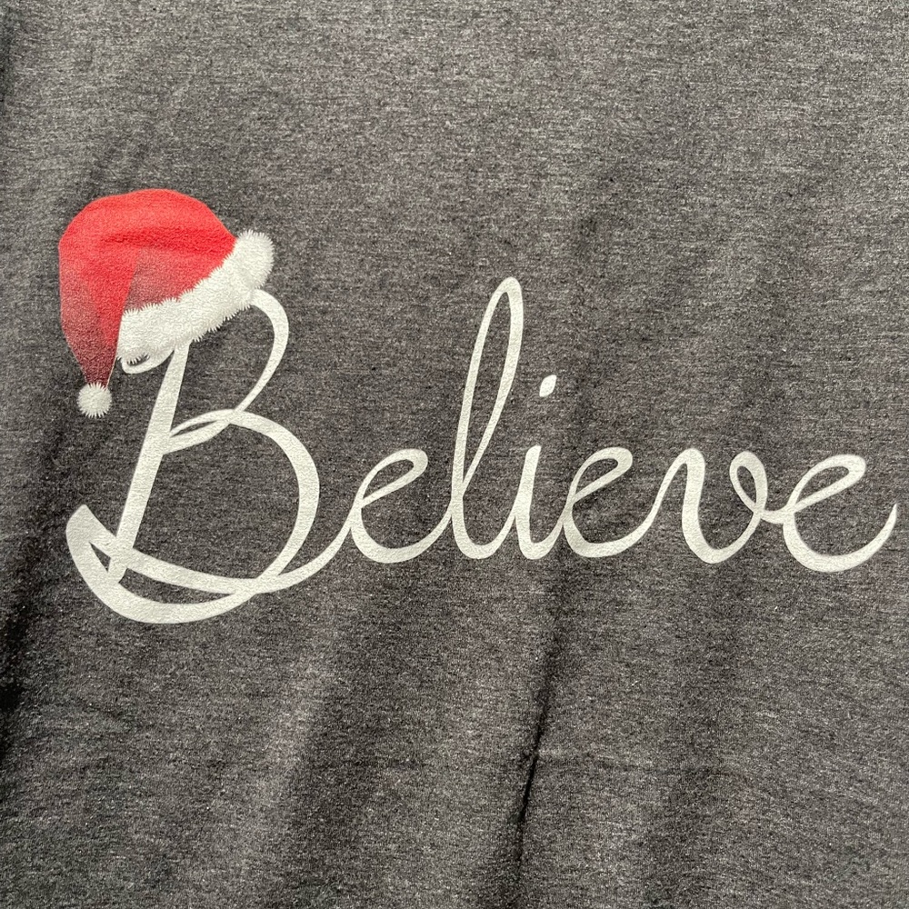 Port and Company Gray 'Believe' Short Sleeve Tee - Picture 2 of 3